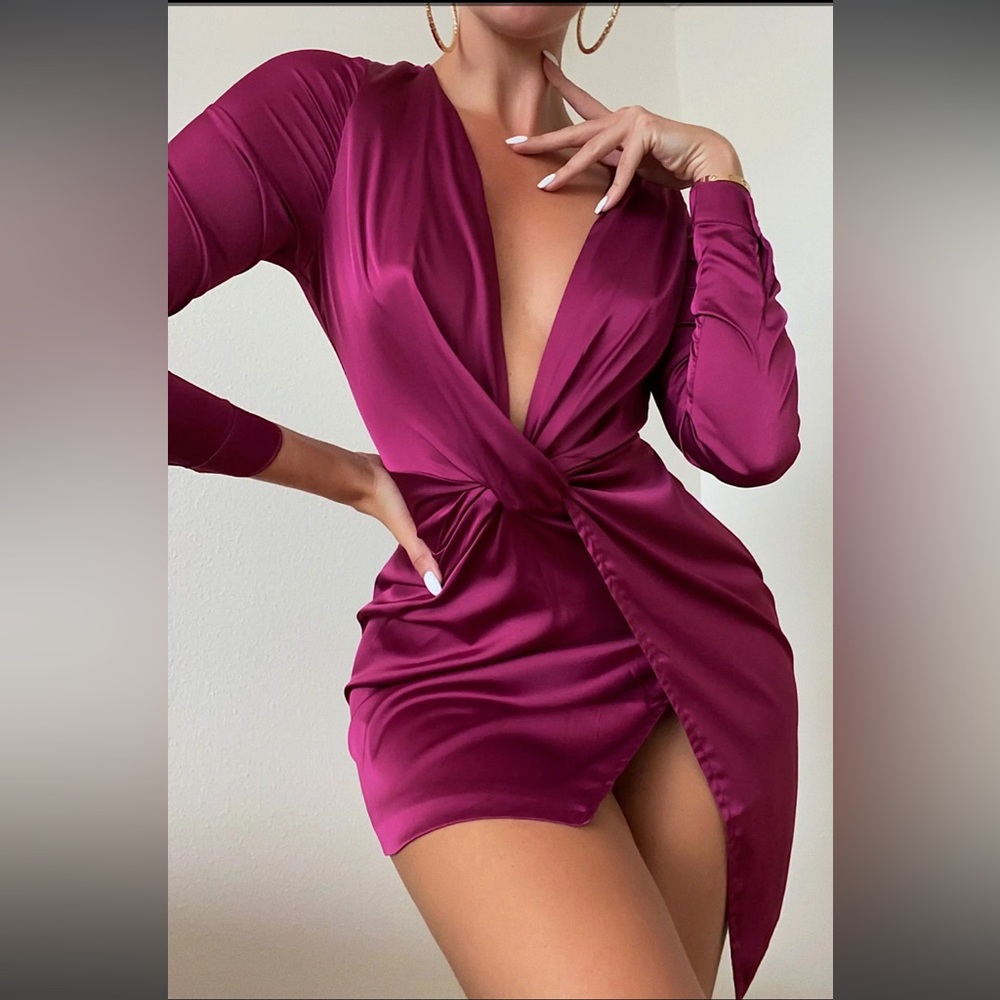 NWT FashionNova Sugar Free Dress - Burgundy - Size XL